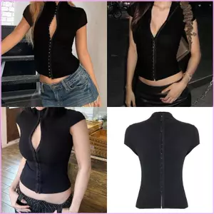 Áo sơ mi nữ slim fit cổ bẻ trước đóng cúc