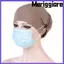 Mũ Chemo MERIGGIARE, Phụ kiện tóc Khăn xếp ly bảo vệ tai, Khăn xếp cotton màu trơn thời trang dành cho nữ