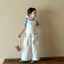 Mùa hè phong cách mới của cô gái Vest+ngắn tay áo 2 mảnh áo thun