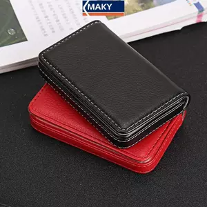 MAKY Sized Khâu Da PU Đựng Thẻ Tín Dụng Tham Quan Hộp Đựng Thẻ Kinh Doanh Ví Có Tắt Từ Tính Cho Nam Nữ VN