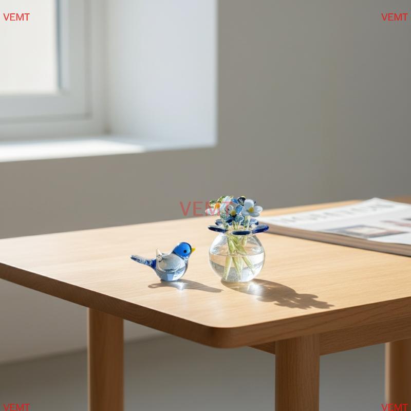 [VG] Bó hoa thủy tinh thủ công Bình điêu khắc hoa Mini Artisan Trang trí thổi tay cho quà tặng ngày lễ Trang trí để bàn MỚI