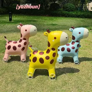 Bóng bay hình lá hoạt hình 4D Bóng bay đi bộ có bánh xe cho trẻ em Trang trí tiệc sinh nhật cho bé