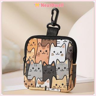 Ví NETDWELL, Ví đựng tiền xu Mini in hình chó mèo, Túi đựng dây kéo di động nhẹ bền bỉ hợp thời trang Quà tặng bạn bè