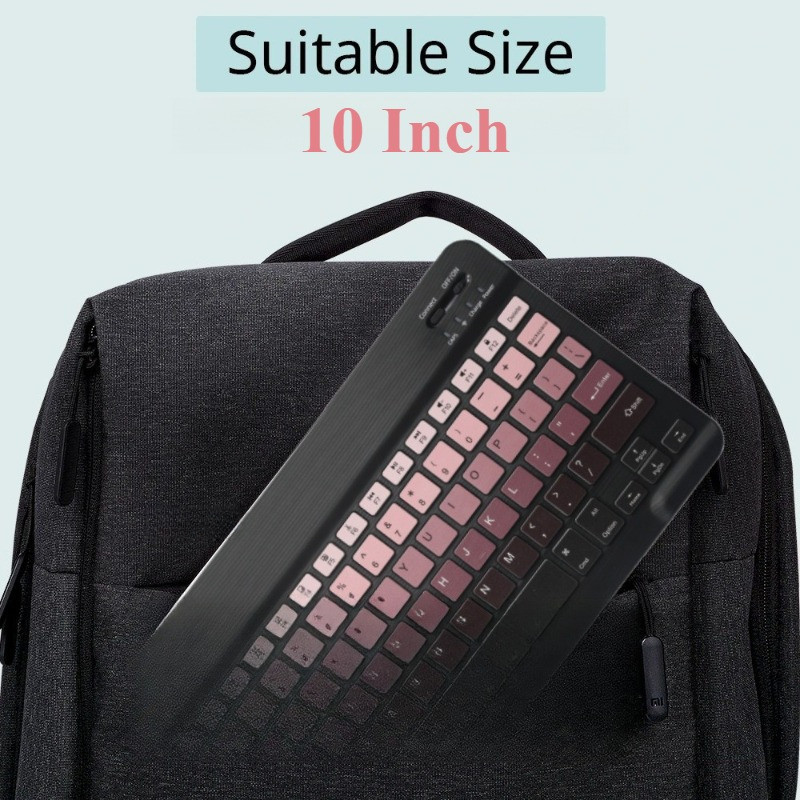 Bàn Phím Bluetooth 10 Inch,kèm Chuột RGB,màu Chuyển Sắc Cao Cấp, Dùng Cho điện Thoại/máy Tính Bảng/máy Tính Xách Tay