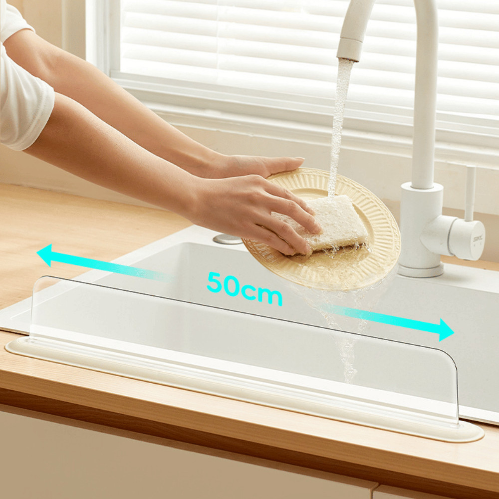 Tấm Chắn Nước Trong Suốt  Silicon  Dùng Cho Bồn Rửa Bát Bàn Bếp Ngăn Bắn Nước Dầu Mỡ