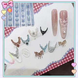 [beautifulhome] Khuôn làm móng tay bằng silicon 3D Phong cách Châu Âu Họa tiết cổ điển Thiết kế ren Trang trí DIY Bản mẫu làm móng tay trong suốt [vẻ đẹp]