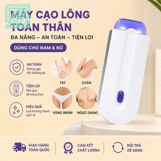 Laser Tẩy Tóc Toàn Thân Máy Cạo Râu Mặt Bikini Nách Giảm Tóc Da Mịn Có Thể Sạc Lại