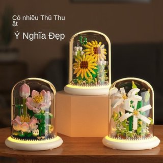 Khối xây dựng hoa sáng tạo Hộp quà tặng đồ chơi ABS Hoa hướng dương trẻ em Thủ công giáo dục