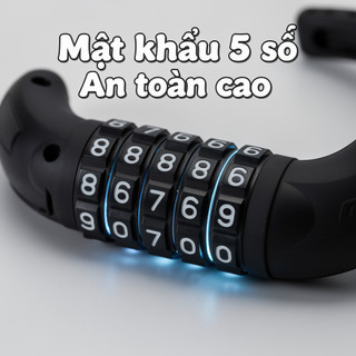 Khóa Xe Đạp 5 Chữ Số Kết Hợp Chống Trộm Cắt Chịu Thời Tiết Cho Xe Đạp Cửa Xe Tay Ga
