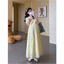 Trang phục bà bầu mùa hè Cotton thiết kế rỗng cổ chữ v