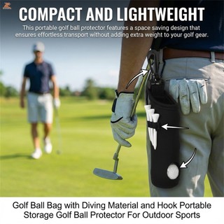 Túi đựng bóng golf có chất liệu lặn và móc lưu trữ di động Bảo vệ bóng golf cho thể thao ngoài trời