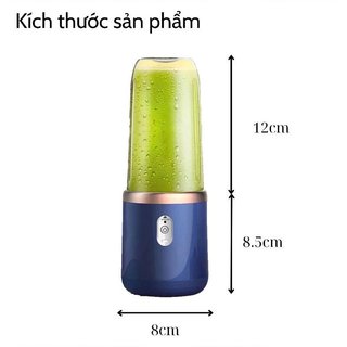 Máy xay cầm tay USB Máy ép trái cây Mini có thể sạc lại 8 lưỡi bằng thép không gỉ Smoother Cup Du lịch Phòng tập thể dục