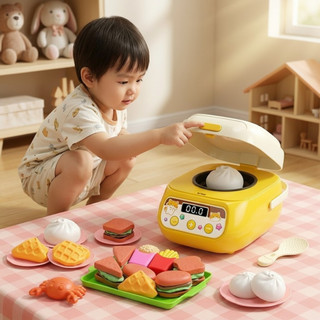 Điện Trẻ Em Nhà Bếp Playset Đồ Chơi Âm Thanh Nhựa An Toàn Rau Quả Thực Phẩm Học Vai Chơi