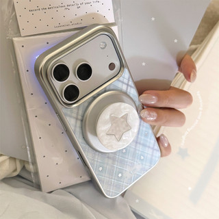 [Sheren] Ốp điện thoại Fritillaria White Blue Star Thích hợp cho i17 16 15 14 13 12 11 pro max Vỏ bảo vệ chống sốc