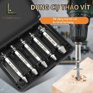 Bộ dụng cụ nhổ vít bị hỏng Mũi khoan hai đầu Dụng cụ tháo bu lông bằng thép cứng