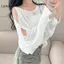 Áo len mỏng vai trần tay rời style Hàn Quốc cho nữ, phù hợp mặc hàng ngày