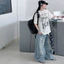 Áo thun nữ chữ Graffiti dáng rộng Mùa hè Phong cách mới Thời trang trẻ em Phiên bản Hàn Quốc Áo nhẹ