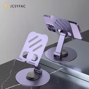 JCSYFAC Metal 360° Xoay Điện Thoại Di Động Giá Đỡ Máy Tính Bảng Chống Trượt Có Thể Gập Lại Điều Chỉnh Di Động Lười Để Bàn Sống Điện Thoại Di Động Đứng Gắn Mới