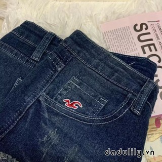 DADULILY Quần short bò siêu ngắn, quần tôn dáng gấu tua