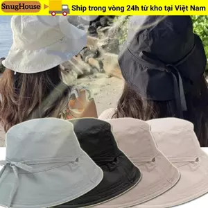 Mũ chống nắng SNUGHOUSE, Dây bẻ gió Mũ ngư dân mỏng, Ins Màu trơn buộc dây buộc nắp xô ngoài trời