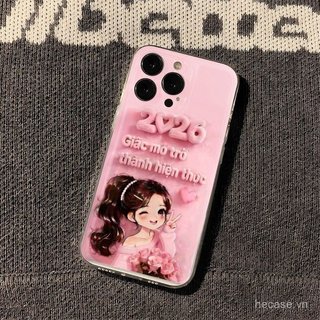 Ốp Điện Thoại Pink Girl 2026 Phong Cách Mới Thích Hợp Cho iPhone 11promax 12promax 11 12 13 14 Pro max 15promax 15 16 17 pro max xr xs 12pro 13pro Ốp Mềm Chống Sốc