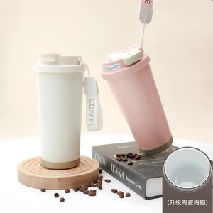 Cốc giữ nhiệt 00616 / 530ml / Lớp lót bằng thép không gỉ / Lớp lót gốm / Cốc giữ nhiệt cà phê Lily of the Valley Thép không gỉ 316 Dung tích lớn Giá trị cao Quà tặng đơn giản Cốc nước giữ nhiệt