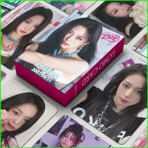 HT3 55 Cái / bộ BABYMONSTER AHYEON DRIP thẻ ảnh hai mặt thẻ LOMO bưu thiếp Bộ sưu tập đóng hộp TH3