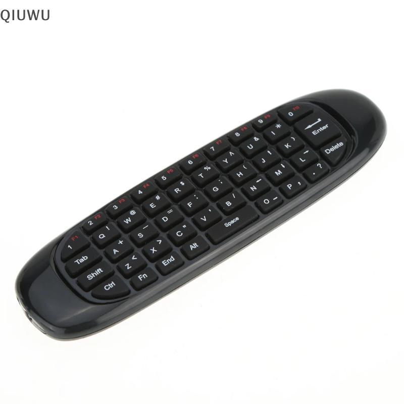 QIUWU 2.4GHz G Chuột Di Động C120 Air Mouse T10 Bàn Phím Chuột GYRO Air Fly Không Dây Sạc Cho Android TV Box m8s plus Z4.