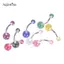 AqToCna 8 Cái / bộ Đầy Màu Sắc Lấp Lánh Rốn Bụng Nút Nhẫn Barbell Xuyên Cơ Thể Trang Sức AqToCna