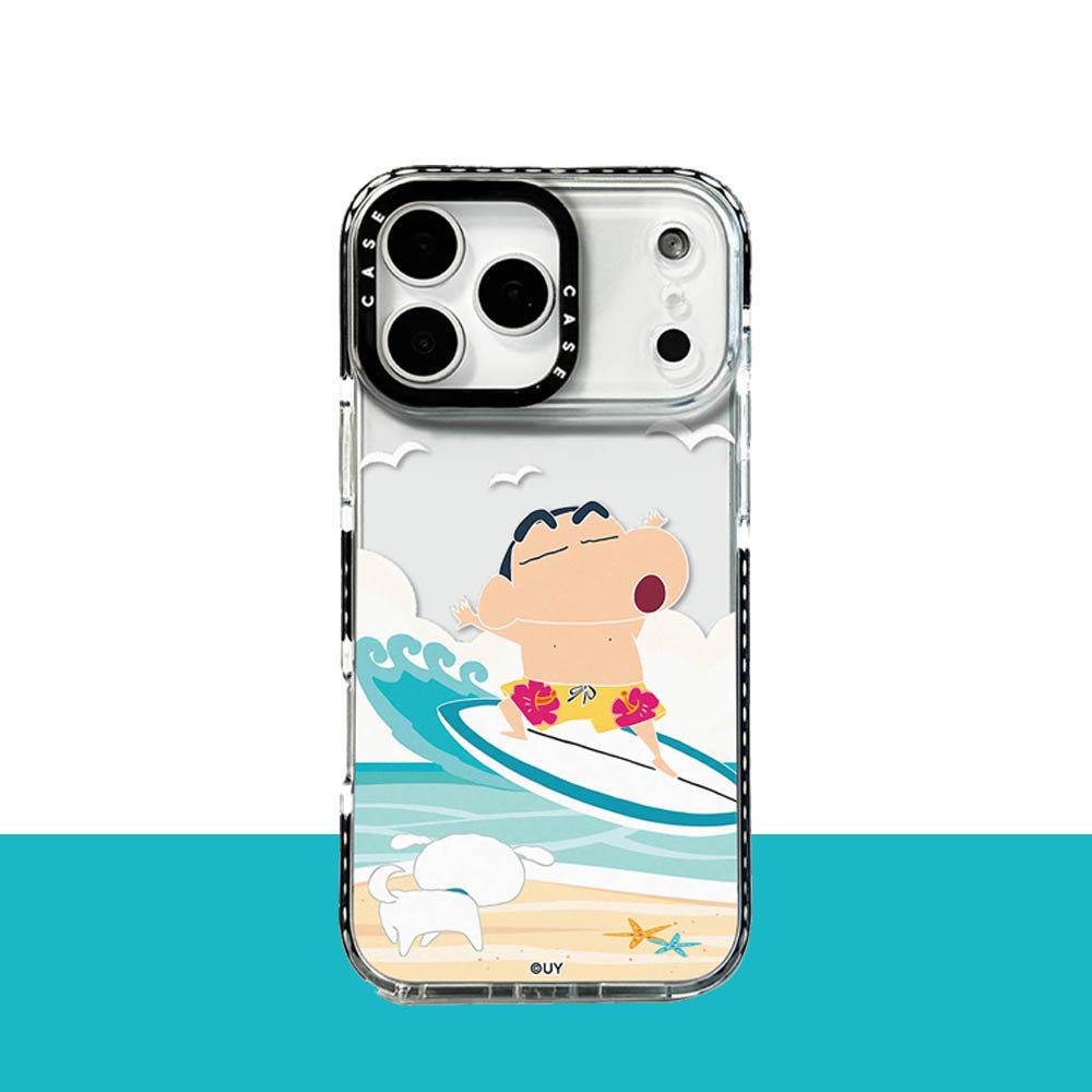 Ốp điện thoại lướt sóng Crayon Boy cho IPhone 17 Pro Max 17 16 15 14 13 12 11 Vỏ bảo vệ chống sốc