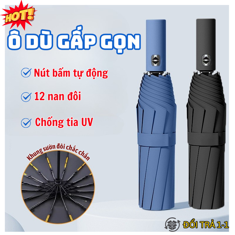 Ô che nắng mưa LUMERA có lớp màn bảo vệ chống tia UV, gấp gọn dễ mang theo tự động đóng mở cao cấp