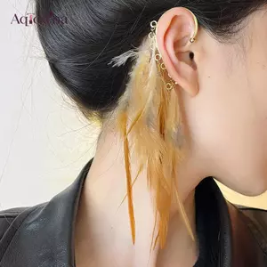 AqToCna Bohemian Vintage Dài Phóng Đại Không Đều Lông Bông Tai Dành Cho Nữ Thời Trang Dân Tộc Lông Bông Tai Dự Tiệc Trang Sức Quà Tặng AqToCna