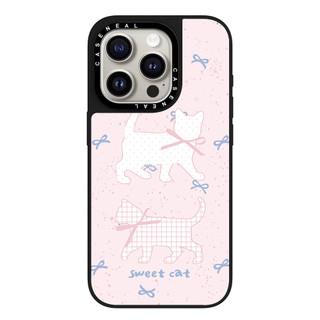CASENEAL Ribbon Cat Dog Vỏ điện thoại gương chất lượng cao Thích hợp cho iPhone 17ProMax 17pro 17 air 16promax 16 15promax 15 14promax 13 13promax Ốp lưng cứng chống rơi thời trang