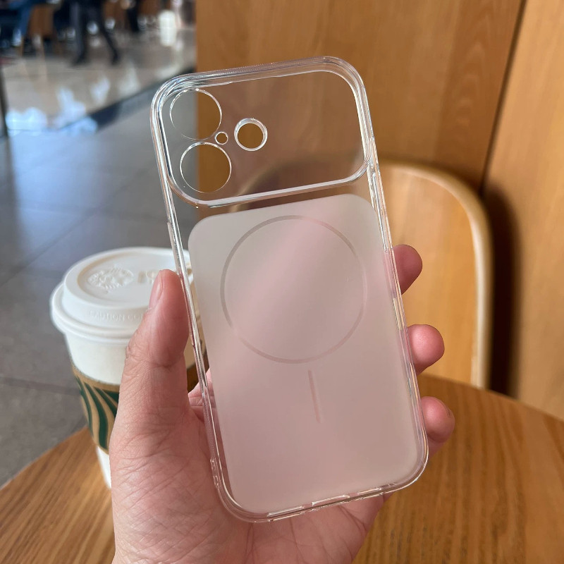 Ốp Lưng Trong Suốt Hồng Cho IPhone 17 16 15 14 13 12 Pro Max Từ Tính Chống Sốc Bảo Vệ Camera Thời Trang đẹp Mắt