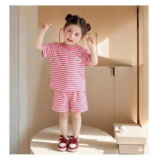 Đồ bộ quần áo mùa hè bé gái 14-45kg. Bộ cộc tay bé gái  mẫu BỘ KẺ HÈ CỘC TAY. Bộ đồ cho bé gái mùa hè. NL29