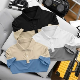 COMBO 3 ÁO POLO SỌC NGANG VẢI THUN CÁ SẤU POLY THÁI 4 CHIỀU