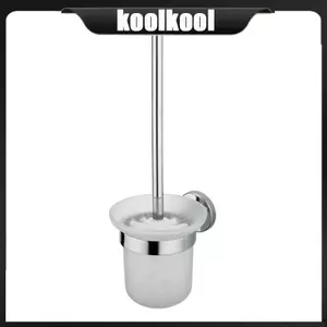 Bộ cọ vệ sinh treo vô hình Kool với khung thép chống gỉ Đế kính trong suốt cho trang trí nhà cửa hiện đại