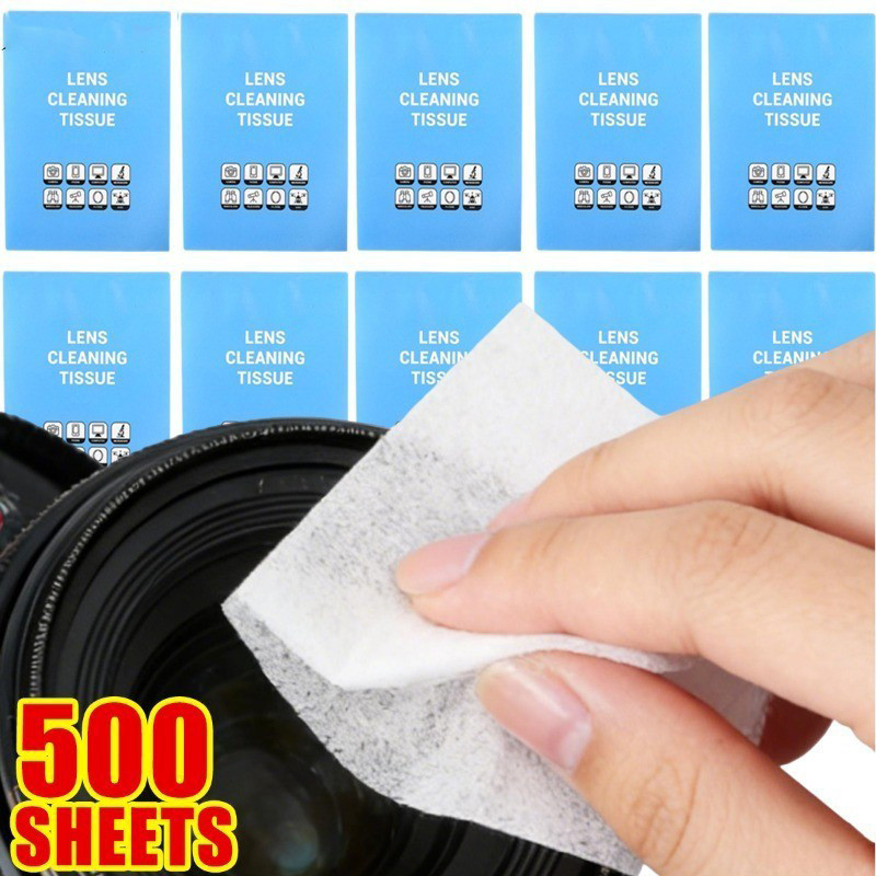 200-500 chiếc Khăn lau dùng một lần cho kính / điện thoại / màn hình, Khăn lau ống kính máy ảnh Bột gỗ không xơ, Chất tẩy rửa bề mặt quang học an toàn