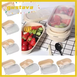 Hộp đựng thức ăn nhẹ GUSTAVA, 500ml / 700ml / 850ml / 1000ml Đóng gói dùng một lần tập thể dục, Salad Takeout Hộp Bento dày Hộp cơm trưa chia giấy