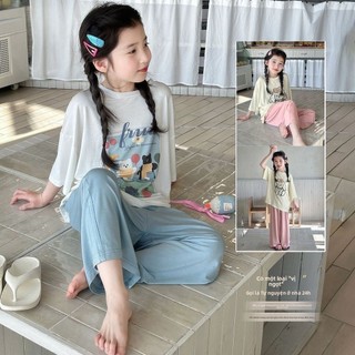 Bộ đồ mặc nhà cho bé – Áo tay lỡ + quần dài cotton, in hình dễ thương, thoáng mát mùa hè