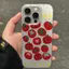 Đầy dâu tây Đối với trường hợp iPhone 14Pro Da đơn giản và tươi mới