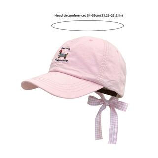 Mũ mỏ vịt OIWLSAX321, Mũ bóng chày thoáng khí thêu cho chó, Dây buộc nơ chống nắng thời trang Mũ chống nắng phong cách Hàn Quốc Xuân hè