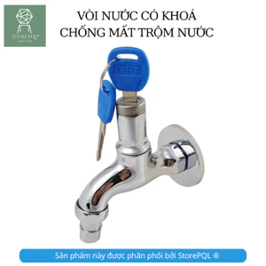 Vòi nước tưới vườn 20mm có chìa khóa bảo mật tránh lãng phí nước cho người không quen biết nước