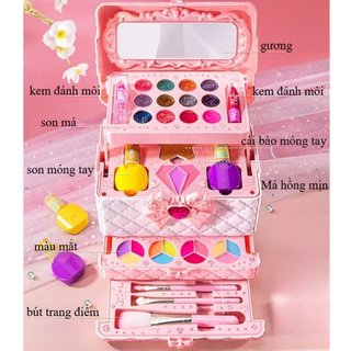 Bộ trang điểm trẻ em Bộ đồ chơi Hộp mỹ phẩm an toàn gốc nước Đồ chơi Bộ quà tặng trang điểm công chúa