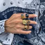 Bộ Nhẫn Đầu Lâu Punk Nam - Đầu Lâu / Văn Bản / Men Đen - Hợp Kim Chống Phai Màu - Hip-Hop Phong Cách Đường Phố