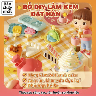 Trẻ Em Kem Playset ABS Bột Đúc Đồ Chơi An Toàn Sáng Tạo Giả Vờ Món Tráng Miệng Bộ Cửa Hàng