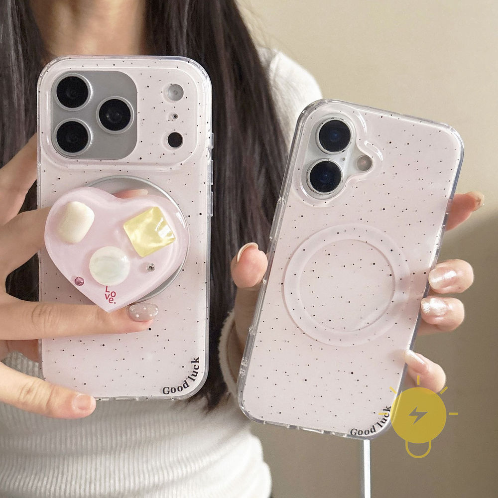 Phone Case For iPhone 17 Pro Max 16 15 14 13 with Griptok TPU Magnetic Splash-ink Aesthetic Korean Cute