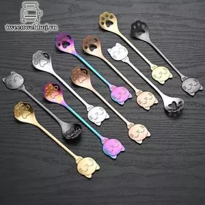 Nhíp Thìa Trộn Cà Phê Bằng Thép Không Gỉ Nhíp Sáng Tạo Mèo Vuốt Thìa Kem Bánh Món Tráng Miệng Muỗng Muỗng Muỗng Bộ Đồ Ăn Phụ Kiện Nhà Bếp VN