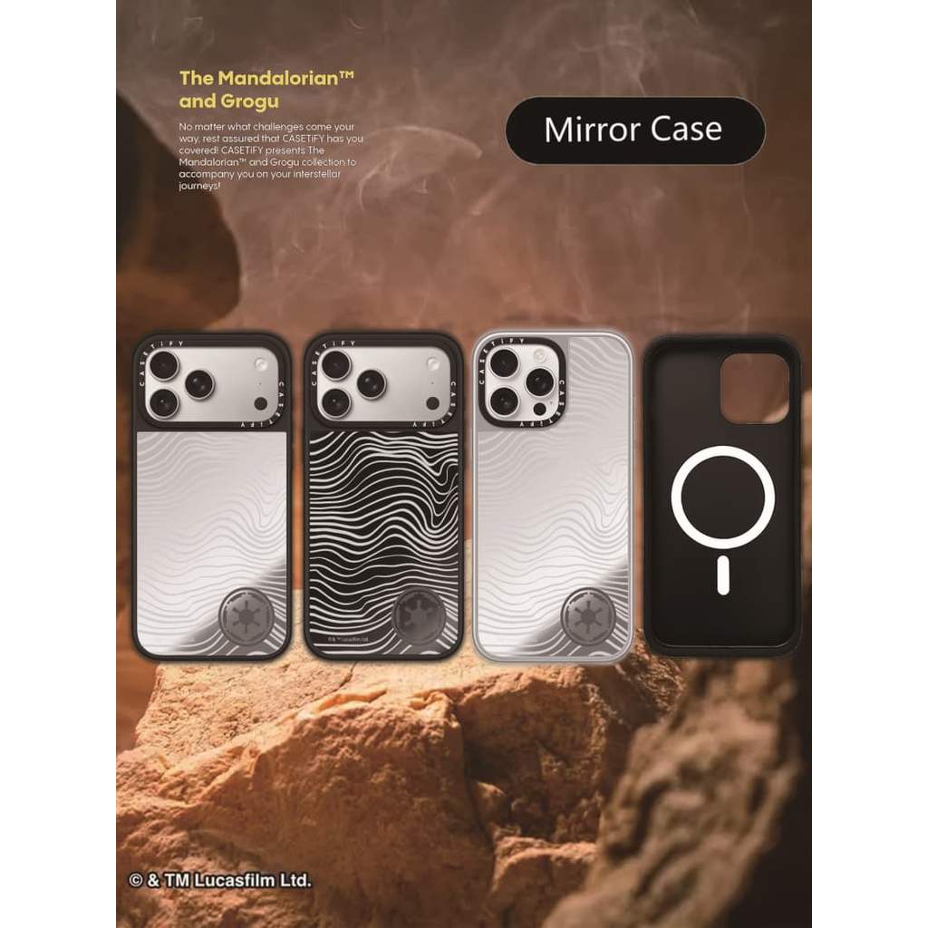 CASECASE X The MandalorianTM Và Grogu Beskar Ingot Ốp Lưng Màu Đen & Bạc Gương Hút Từ Tính IPhone Dành Cho IPhone 17 Air 16 15 14 13 12 Pro Max Plus Ốp Lưng Cứng Có Hộp