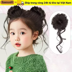 ESSENCEH Mũ Trùm Đầu Cho Bé Tóc Giả, Băng Đô Quấn Tóc Cho Bé Chống Trơn Trượt Dễ Thương, Vòng Tóc Hoa Cô Gái Tóc Giả Sinh Nhật Đầu Tiên Cho Bé